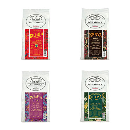 Caffe Corsini %100 Arabica Çekirdek Kahve 4x250GR Tadım Paketi