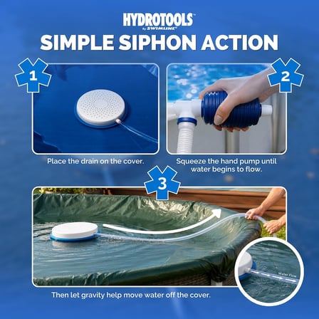 5436 Hydrotools Saver Otomatik Su Sifon Pompasi Havuz Ortusu Bakim Aksesuari Beyaz