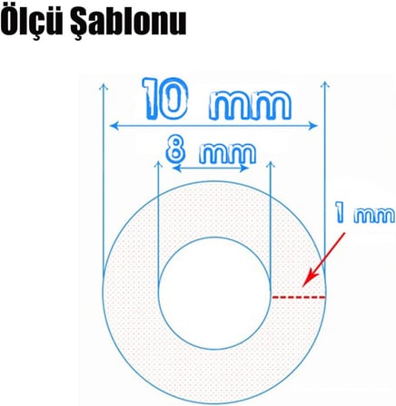 10 METRE Şeffaf Terazi Hortumu İç Çap 8 mm Termosifon Otomobil Kapı Fitili