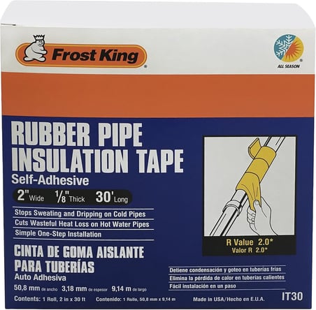 IT30/8 Kauçuk İzolasyon Bandı, 2 "Genişlik x 1/8" Kalın x 30ft Uzun, Siyah