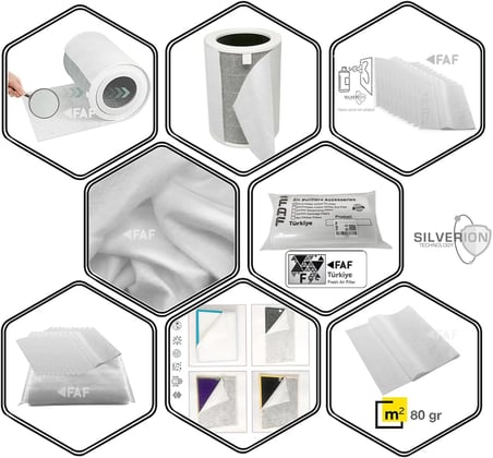 10 Adet Nano Gümüş İyonlu Elektrostatik Toz Tutucu Ön Filtre Xiaomi Smart Purifier 4 Compact ile Uyumlu