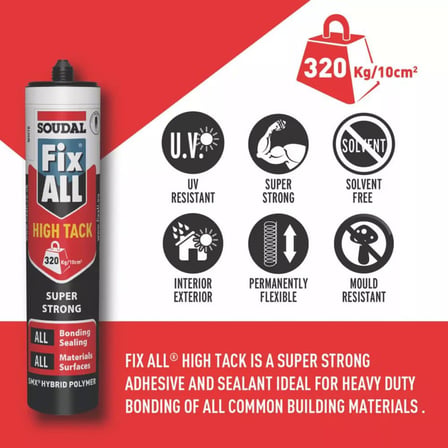Fix All Yüksek Güçlü High Tack Montaj Yapıştırıcısı Beyaz 290 ML