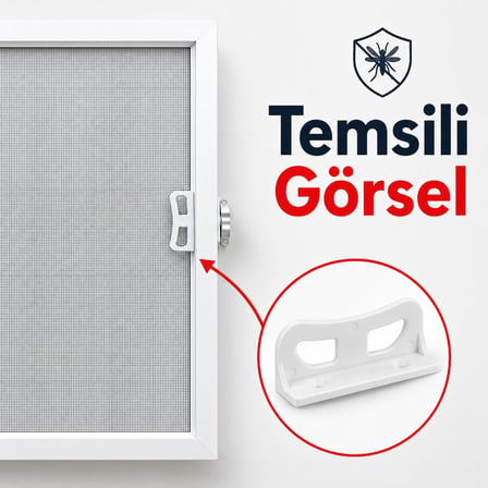 2 ADET Pimapen PVC Pencere Kapı Sineklik Kolu Plastik L Tipi Tutucu Tutamağı