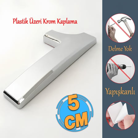 Yapışkanlı Kapı Numarası Küçük Boy 50 mm 5 cm Numara 1 Rakam Bir Sayısı Krom Renk Numaralar 1 Adet
