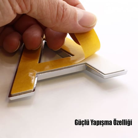 Yapışkanlı Harf 8.5 cm Parlak Krom Kapı Oda Posta Kutusu E Harfi