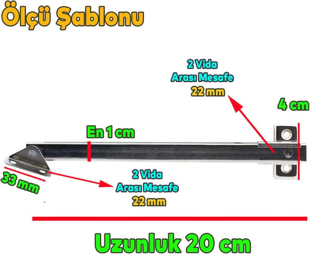 Kalkar Kapak Makası Dolap Çekmece Metal 20 Cm Sessiz Açma Kapama Amortisör Piston