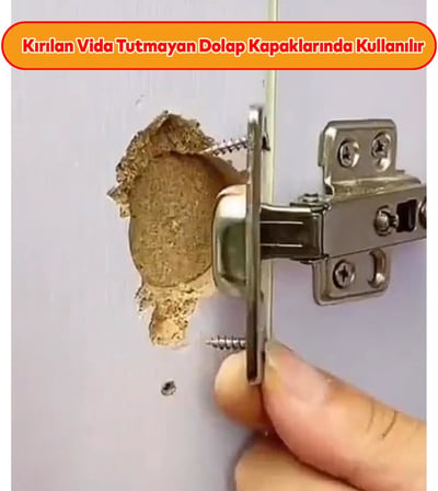 Dolap Kapak Taş Menteşe Tamir Sacı Nobel Pratik Onarım Kiti 6,5x9 cm Yuva Tablası 6 Adet