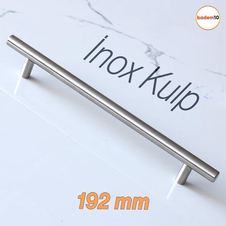 10 Adet Pürüzsüz İnox Metal Kulp 192 mm Mobilya Mutfak Çekmece Dolap Dolabı Kulbu Kulpu Kulpları