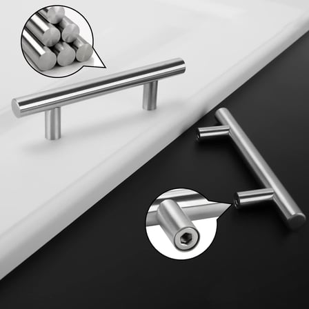 10 Adet Pürüzsüz İnox Metal Kulp 192 mm Mobilya Mutfak Çekmece Dolap Dolabı Kulbu Kulpu Kulpları