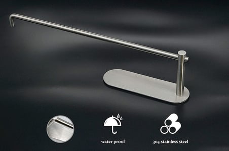 Paslanmaz Çelik Kağıt Rulo Havlu Askılığı/Havluluk - Kendinden Yapışkanlı - Model: Berlin - inox