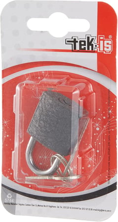 Tek-İş 524164 Asma Kilit Gri Döküm, Gri, 25mm