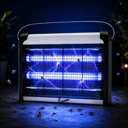 Elektrikli Sivrisinek Öldürücü Lamba 20W, 2x10W UV Işıklı Uçan Haşere Tuzağı, Sessiz Çalışma, Askılı ve Masaüstü Kullanım, 220-240V, IP20 İç Mekan Kullanımı | 20W KF-6020