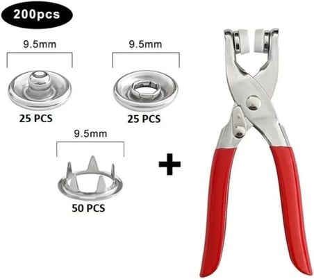 TİNEKE 9.5 Mm Metal Çıt Çıt, El Pensesi, Set- Gömlek Ve Bebe Çıtçıt Montaj Seti Düğme Pensesi