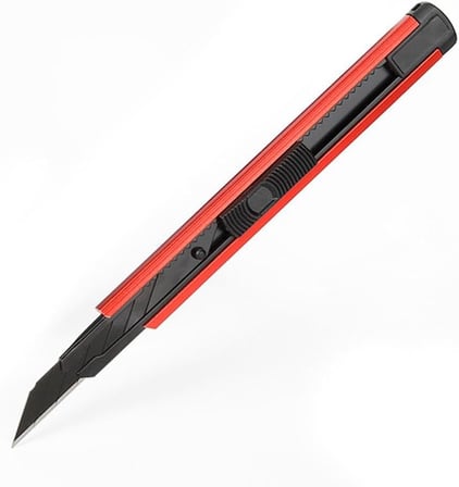 WP212020 9 mm Alüminyum Kasa Cep Askılı Maket Bıçağı, Kırmızı