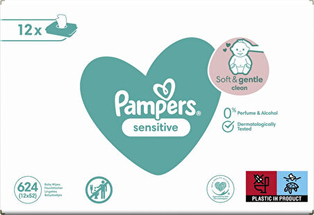 Prima Pampers Sensitive Hassas Islak Bebek Havlusu 52x12 Adet (624 Yaprak)