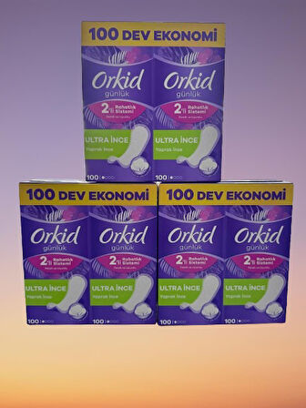 Orkid Yaprak Günlük Ped Normal Süper Ekonomik Paket 100x3=300 Adet