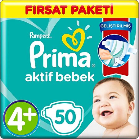 Prima Aktif Bebek Fırsat Paket Maxiplus No:4+ 50Li