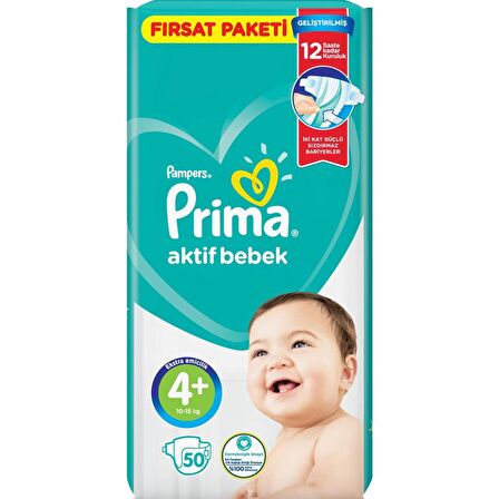 Prima Aktif Bebek Fırsat Paket Maxiplus No:4+ 50Li