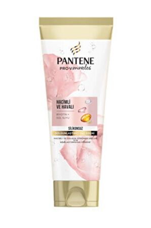 Pantene Silikonsuz Hacim Veren Dolgunlaştırıcı Saç Bakım Kremi, Biotin ve Gül Suyu 275ml