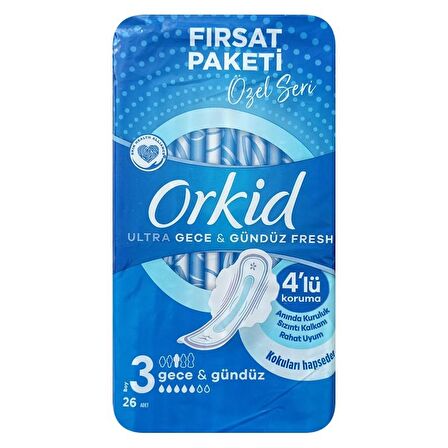 Orkid Özel Seri Gece& Gündüz Fresh 26'lı Hijyenik Ped