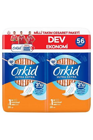 Orkid Ultra Extra Normal 56 Adet Milli Takım Cesaret Paketi Hijyenik Ped