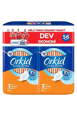 Orkid Ultra Extra Normal 56 Adet Milli Takım Cesaret Paketi Hijyenik Ped