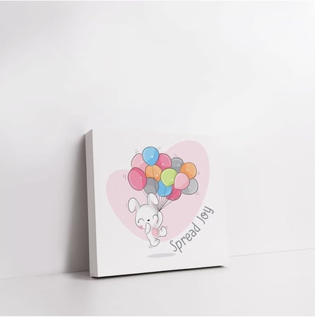 Spread Joy | Çizgi Karakter Tasarımlı Bebek Odasına Özel Kanvas 25x25 cm