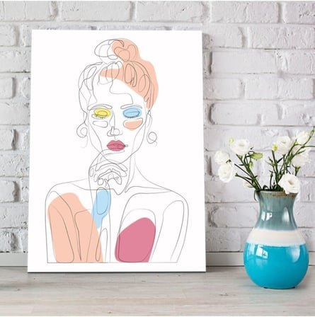 Düşünen Kız Tasarımlı Dekorasyon 30x40 Kanvas Tablo