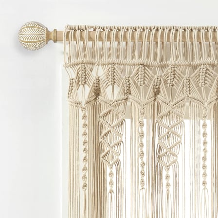Boho Makrame Dokulu Pamuk Saçak/Mutfak Perdesi/Duvar Dekoru, 50,8 cm U x 127 cm G, Nötr