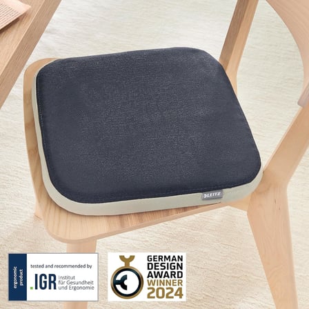 Ergo Active Balance oturma minderi, ofis sandalyeleri için ergonomik hava yastığı, optimum oturma duruşu ve siyatik rahatlatıcı, vücut duruşunu destekler, Ergo-Serisi, kumaş kılıf kadife grisi