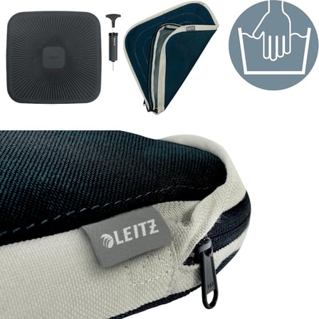 Ergo Active Balance oturma minderi, ofis sandalyeleri için ergonomik hava yastığı, optimum oturma duruşu ve siyatik rahatlatıcı, vücut duruşunu destekler, Ergo-Serisi, kumaş kılıf kadife grisi