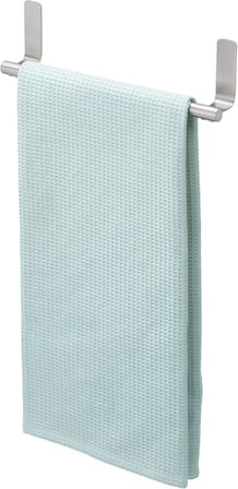 iDesign 82700 Forma Banyo, Mutfak Duvarları, Dolaplar, Tezgah Üstü için Kendinden Yapışkanlı Havlu Tutacağı, 1'li Set, Fırçalanmış Paslanmaz Çelik