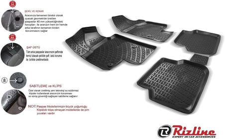 Rizline Fiat 500 L 2017-2021 Manuel 3D Havuzlu Pas