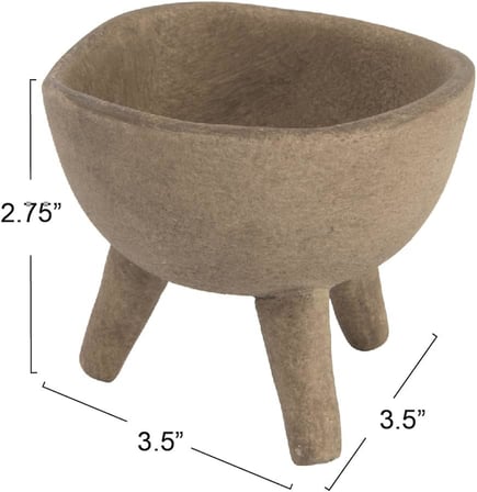 Küçük saksı, mat, boz kahverengi, pişmiş toprak, 7,6 cm