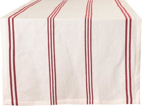 Chantilly Kırmızı Çizgili Pamuk Runner 50x150cm