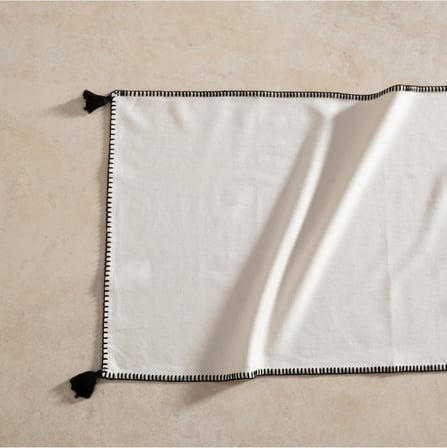 ORADEA PÜSKÜLLÜ RUNNER SİYAH 45X145 CM