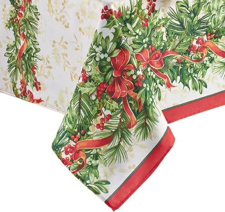 Home Fashions Holly Traditions masa örtüsü, kumaş, dikdörtgen, 152,4 x 304,8 cm, çok renkli