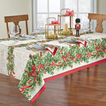 Home Fashions Holly Traditions masa örtüsü, kumaş, dikdörtgen, 152,4 x 304,8 cm, çok renkli