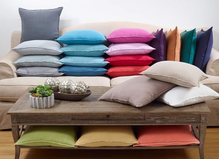 Graciella Collection%100 Keten Kuş Tüyü Dolgulu Püsküllü Yastık, 1 Adet (1'li Paket) Doğal