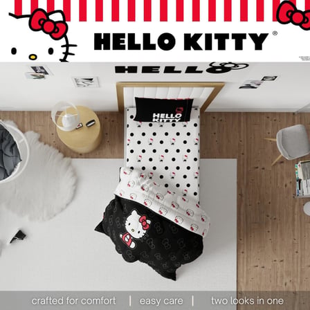 Hello Kitty Bedding Süper Yumuşak Mikrofiber 3 Parça İkiz Çarşaf Seti, (Resmi Lisanslı Ürün)