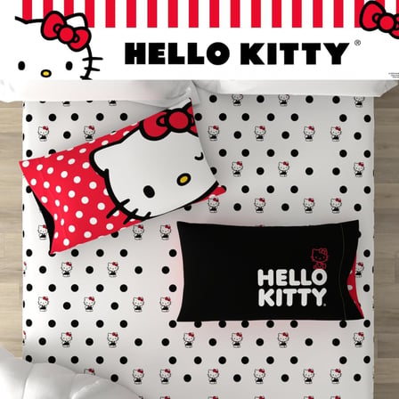 Hello Kitty Bedding Süper Yumuşak Mikrofiber 3 Parça İkiz Çarşaf Seti, (Resmi Lisanslı Ürün)