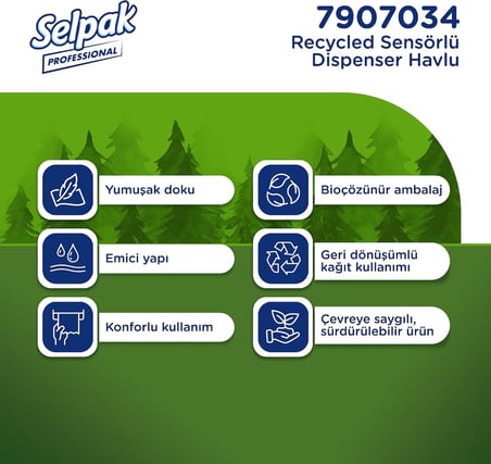 Professional Recycled Sensörlü Havlu, 135 Metre