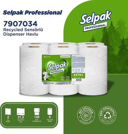 Professional Recycled Sensörlü Havlu, 135 Metre