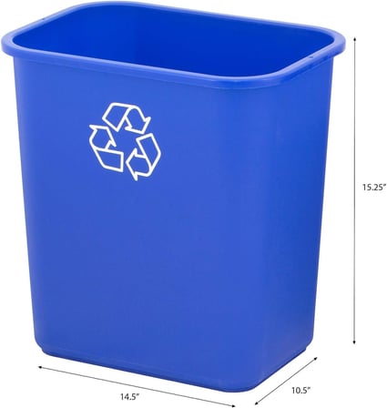 7 Galon / 28 Quart Yer Tasarruflu Geri Dönüşüm Kutusu, Masa Altına ve Küçük, Ticari, Mutfak, Ev Ofis ve Yatakhanede Dar Alanlar, Temizlemesi Kolay, 2'li Paket, Geri Dönüşüm Mavisi