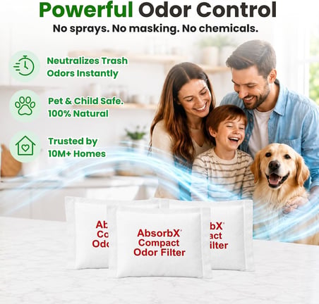 3'lü Paket Kompakt AbsorbX Koku, Çöp Kutusu Filtreleri