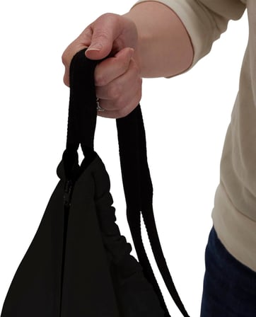 Hanging Cotton Canvas Laundry Hamper Bag, Black