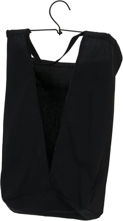 Hanging Cotton Canvas Laundry Hamper Bag, Black