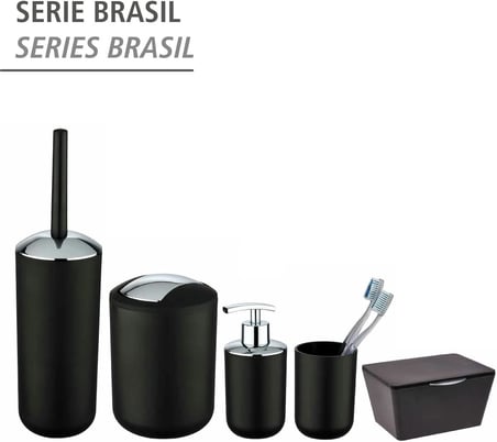 Brazil L siyah sallanan kapaklı kova 6,5 l