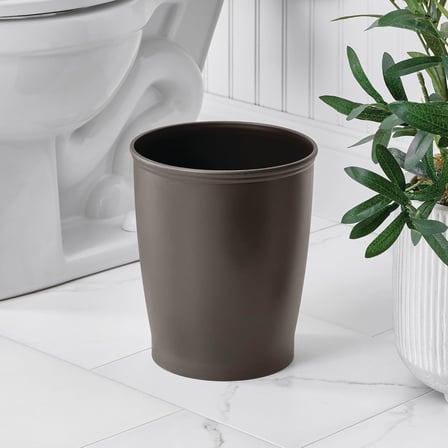 iDesign Küçük Yuvarlak Plastik Çöp Kovası, Kent Koleksiyonu, 2'li Set, 21x21x25 cm, Bronz