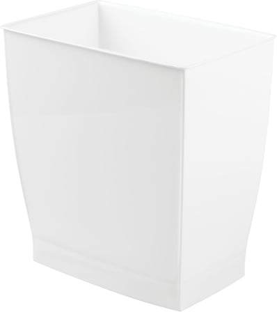 (White) - Mono Wastebasket Trash Can - Rectangular, White